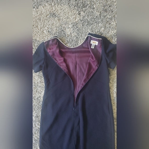 Talbots Navy‎ Blue Short Sleeve Classic White trim Dress Size 8P - Picture 8 of 11